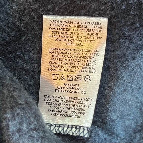 Eddie Bauer better Sweater Mens XL Blue 1/4 Zip Pullover Fleece Jacket Outdoor - Picture 4 of 8